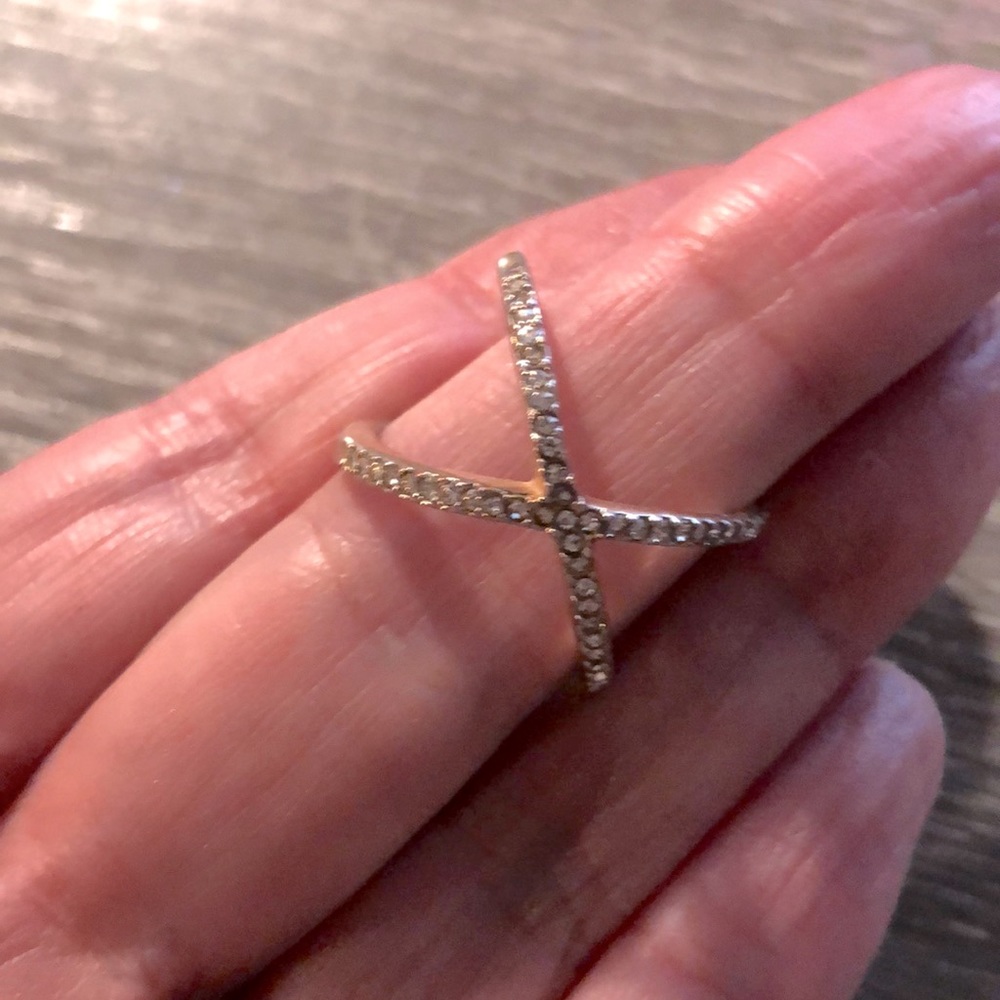 Michael Kors Pave X Ring -rose gold -size 7